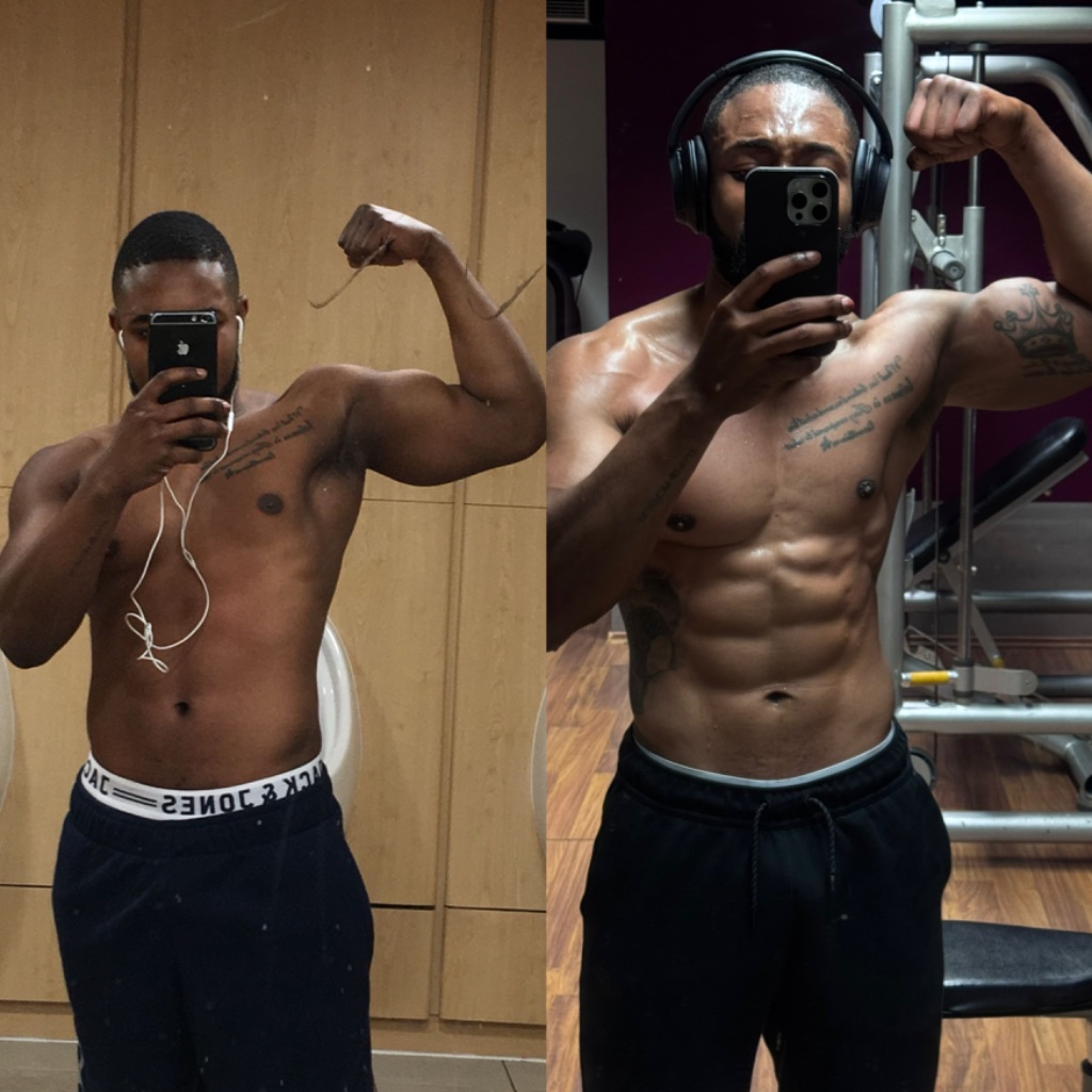 SanniFitness founder before and after transformation
