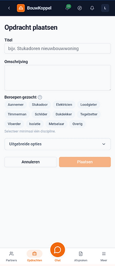 Plaats een opdracht in één klik