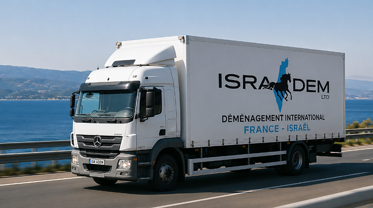 Déménageur Isradem portant un carton
