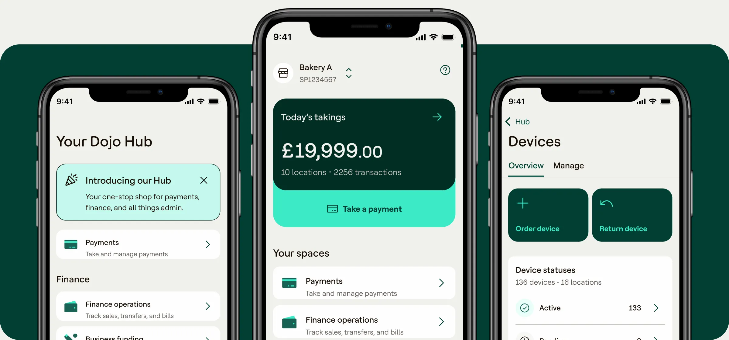 Dojo Sidekick app — payments, finance, and device management on mobile
