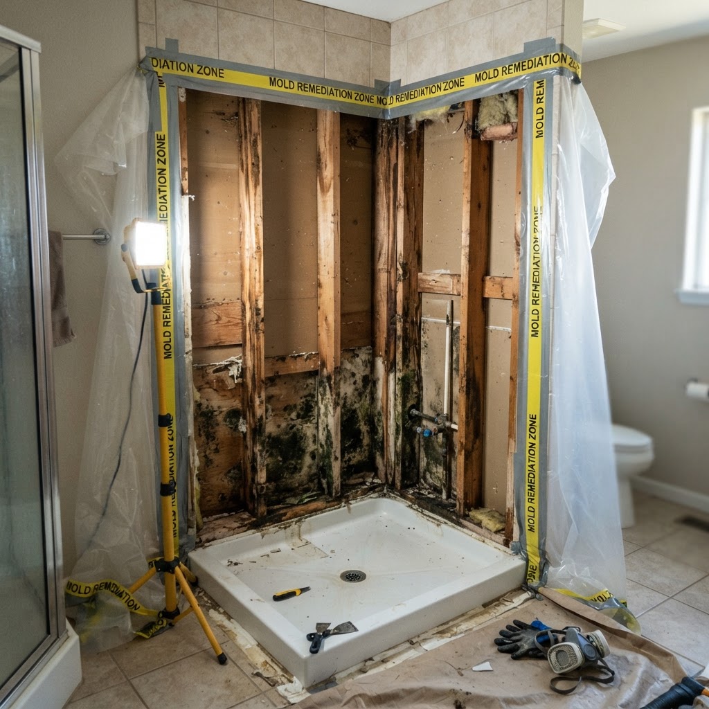 Black Mold Behind Shower Wall — Orange Park