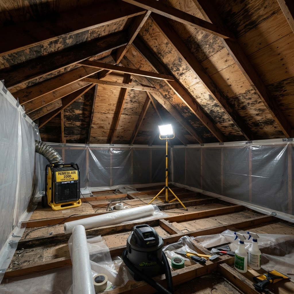Attic Mold Remediation After Roof Leak — Jacksonville Beach