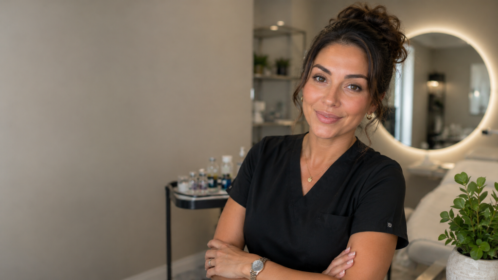 Aesthetic medical provider in a modern clinical studio