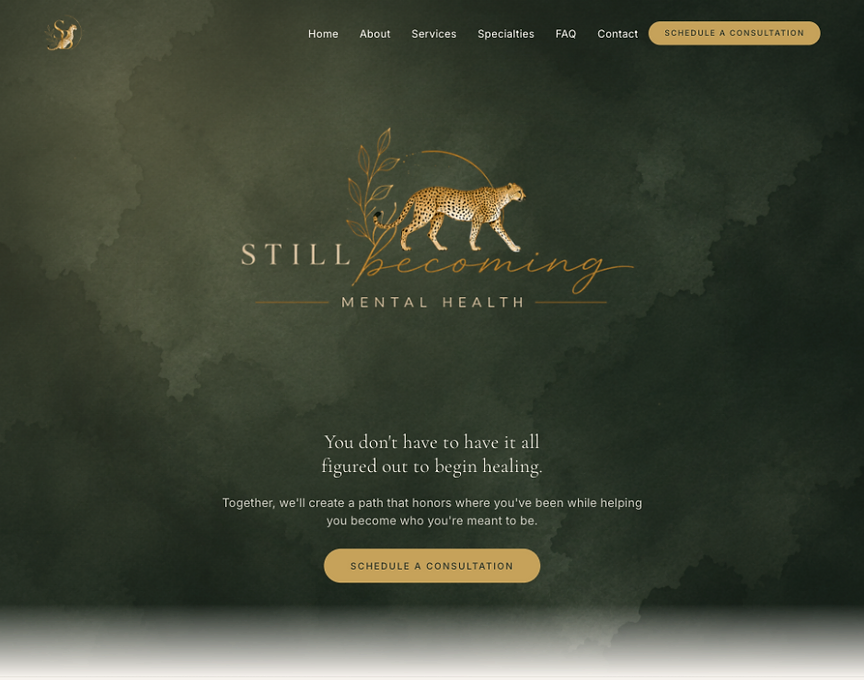 Still Becoming Mental Health website homepage