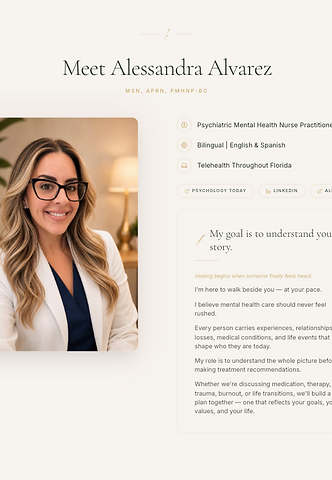 Still Becoming Mental Health website profile page