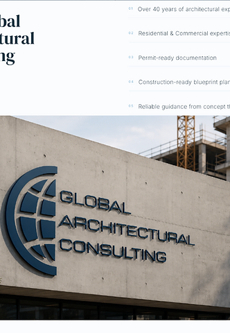 Global Architectural Consulting website positioning screen