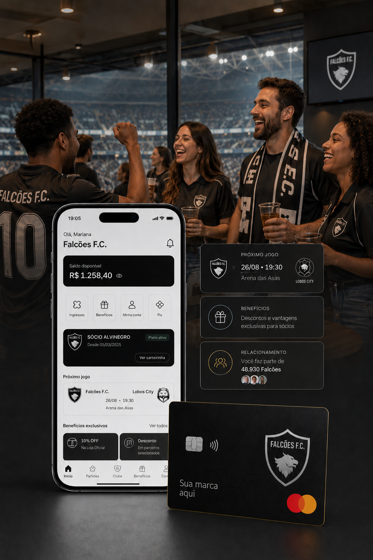 App de sócio, cartão do clube e benefícios para arenas e comunidades no BaaS da Treeal
