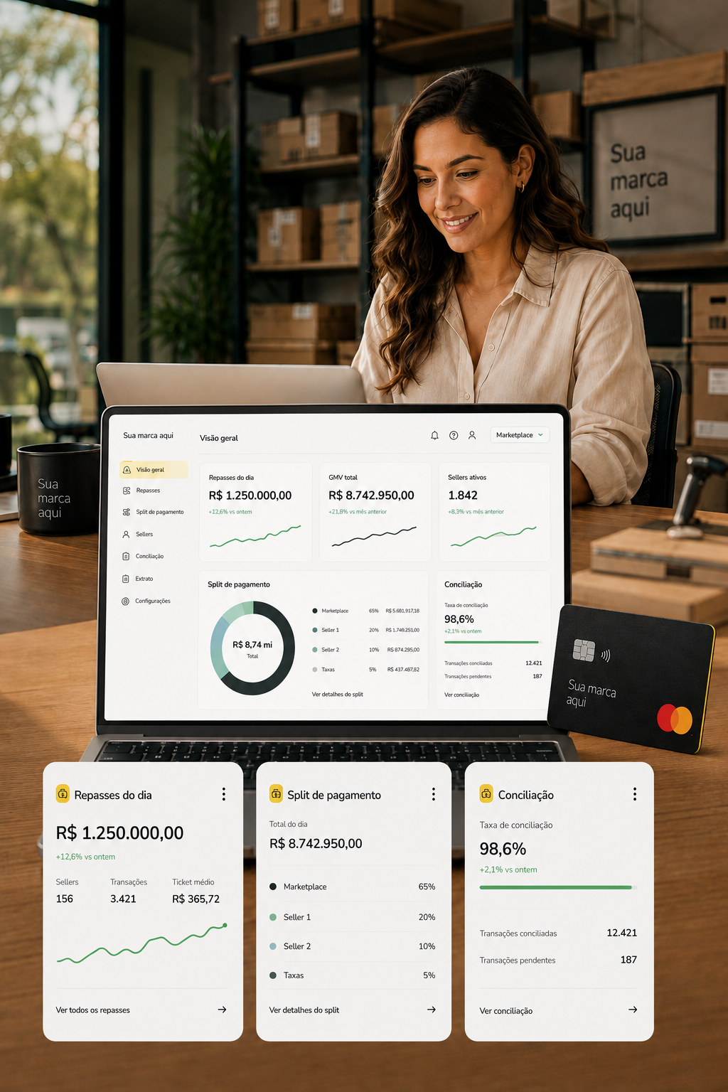 Dashboard de sellers, split de pagamento e conciliação para marketplaces no BaaS da Treeal