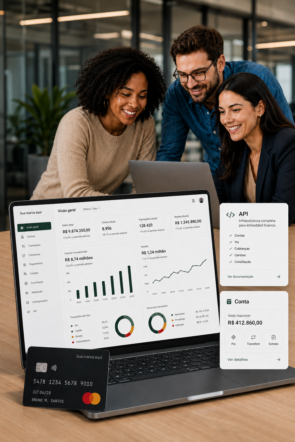 Plataforma SaaS com módulos financeiros integrados via API no BaaS da Treeal