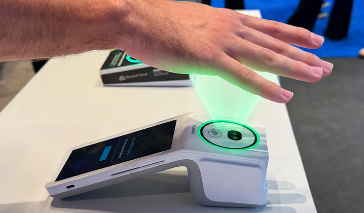 Palm biometric reading with infrared light on the PalmBio By Treeal sensor