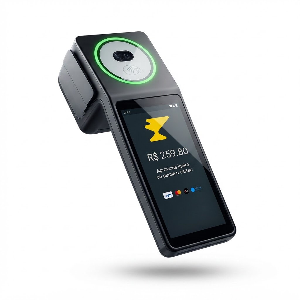 Maquininha Treeal com biometria palmar