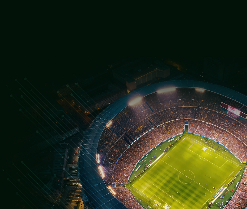 Estadio nocturno repleto