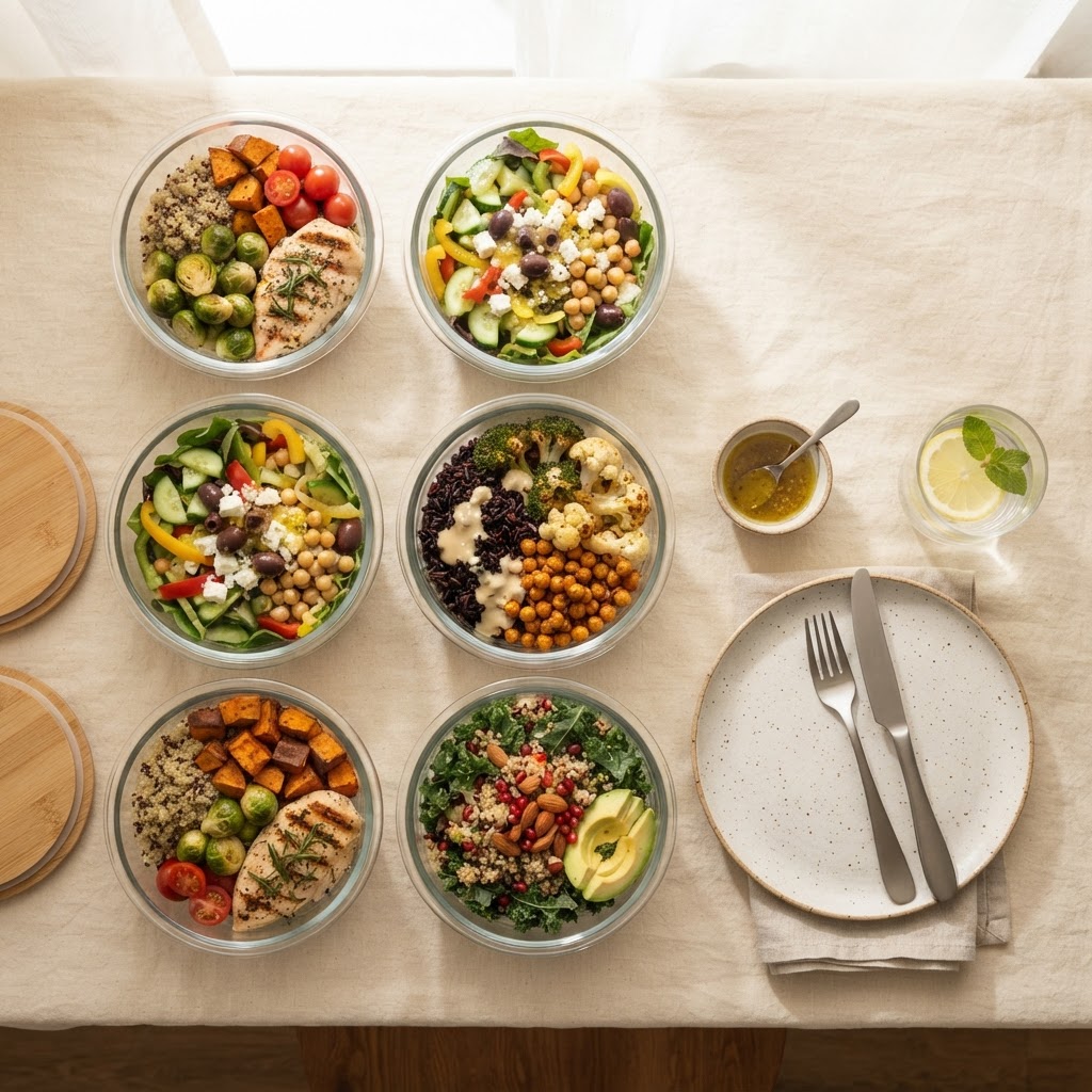 Fresh healthy corporate lunch spread
