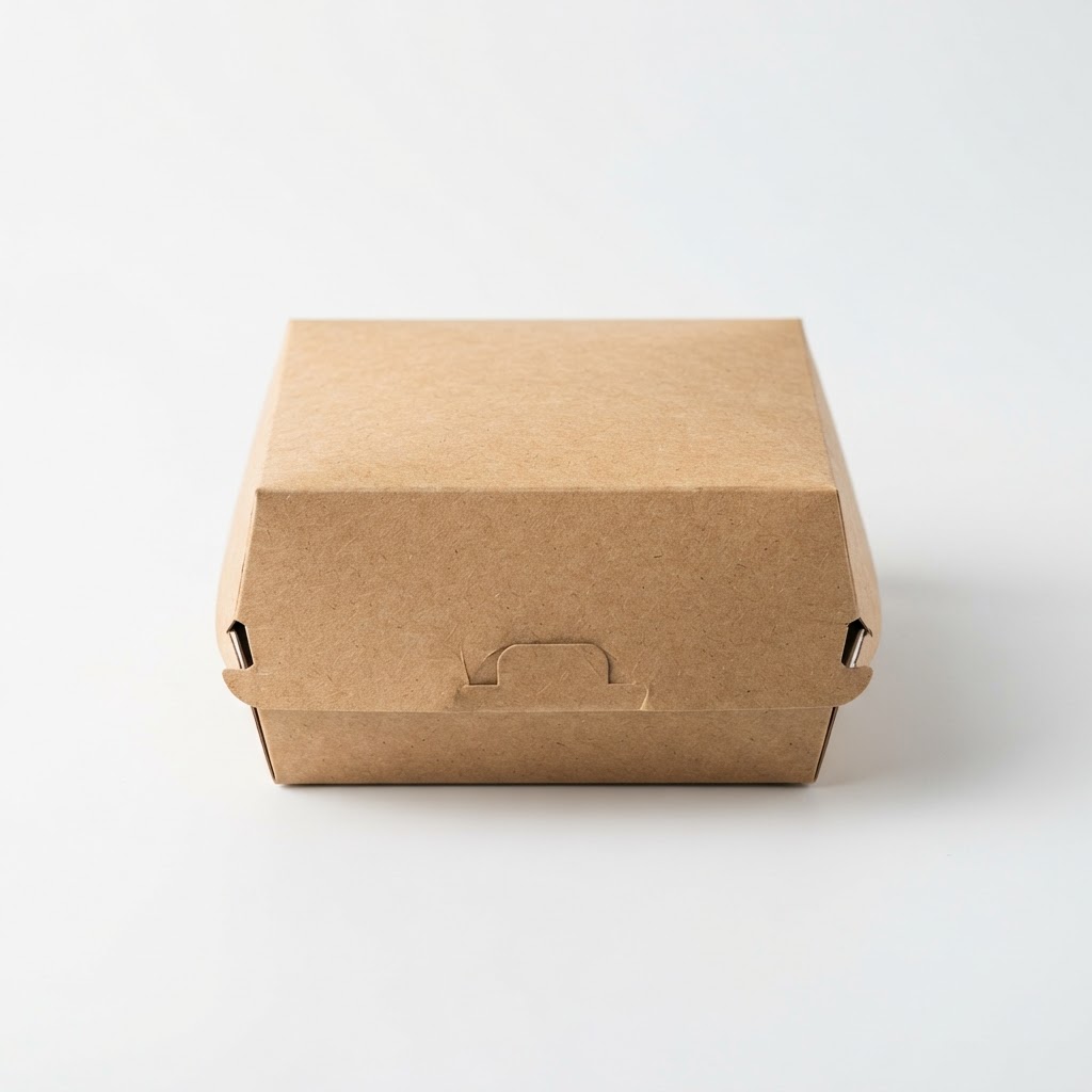 Boîte à burger kraft naturel premium