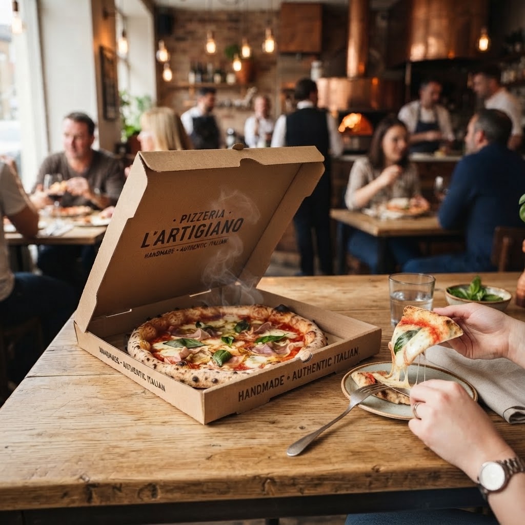 Mise en situation boîte à pizza