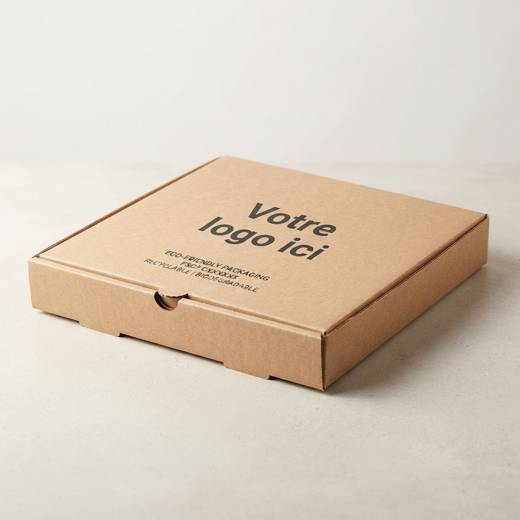 Boîte à pizza carrée kraft premium