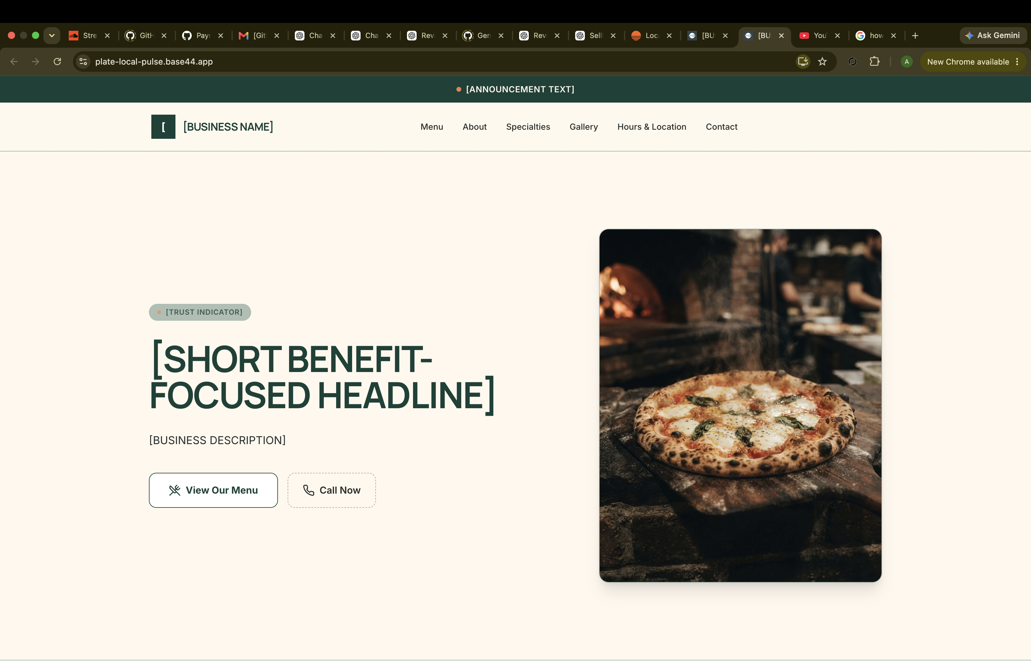 Food Website Template template preview