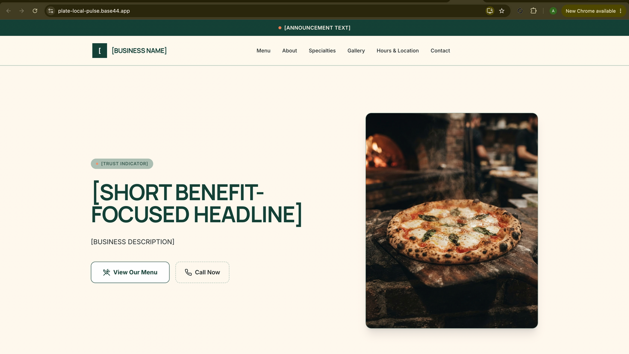 Food Website Template template preview