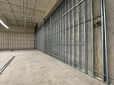 Steel stud framing, retail shell