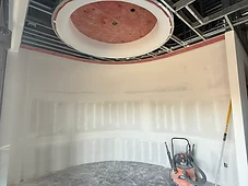Round ceiling feature, drywall install in progress