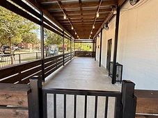 Covered walkway/patio, finished railing and lighting