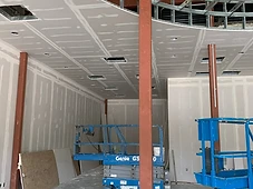 Rotunda interior, drywall install in progress