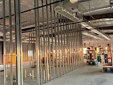 Steel stud framing, retail buildout interior