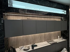 Salon cabinetry, install in progress