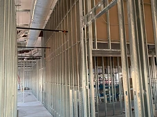 Interior framing corridor, retail buildout