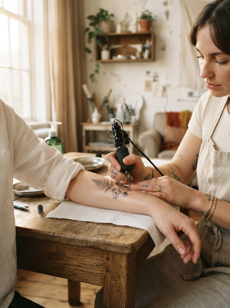 Professional tattoo application