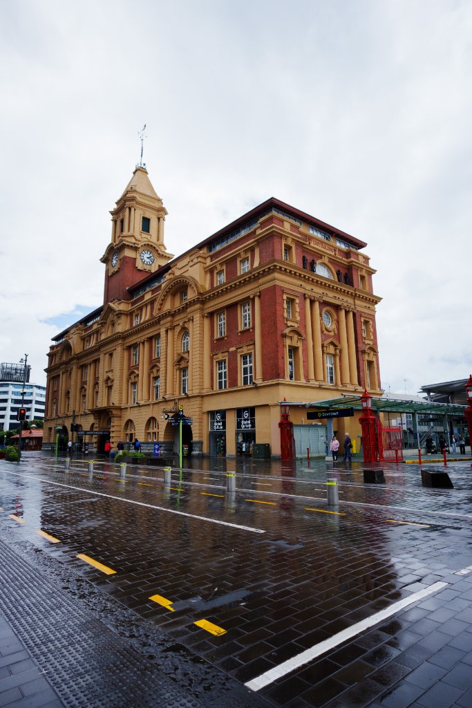 The historic Ferry Building at the Auckland waterfront.