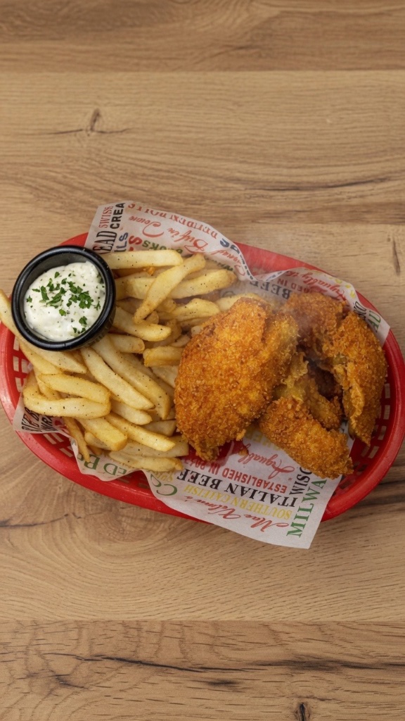 Catfish fillets and fries basket