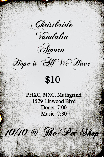 Amora Live at The Pet Shop Oct 10 Flyer