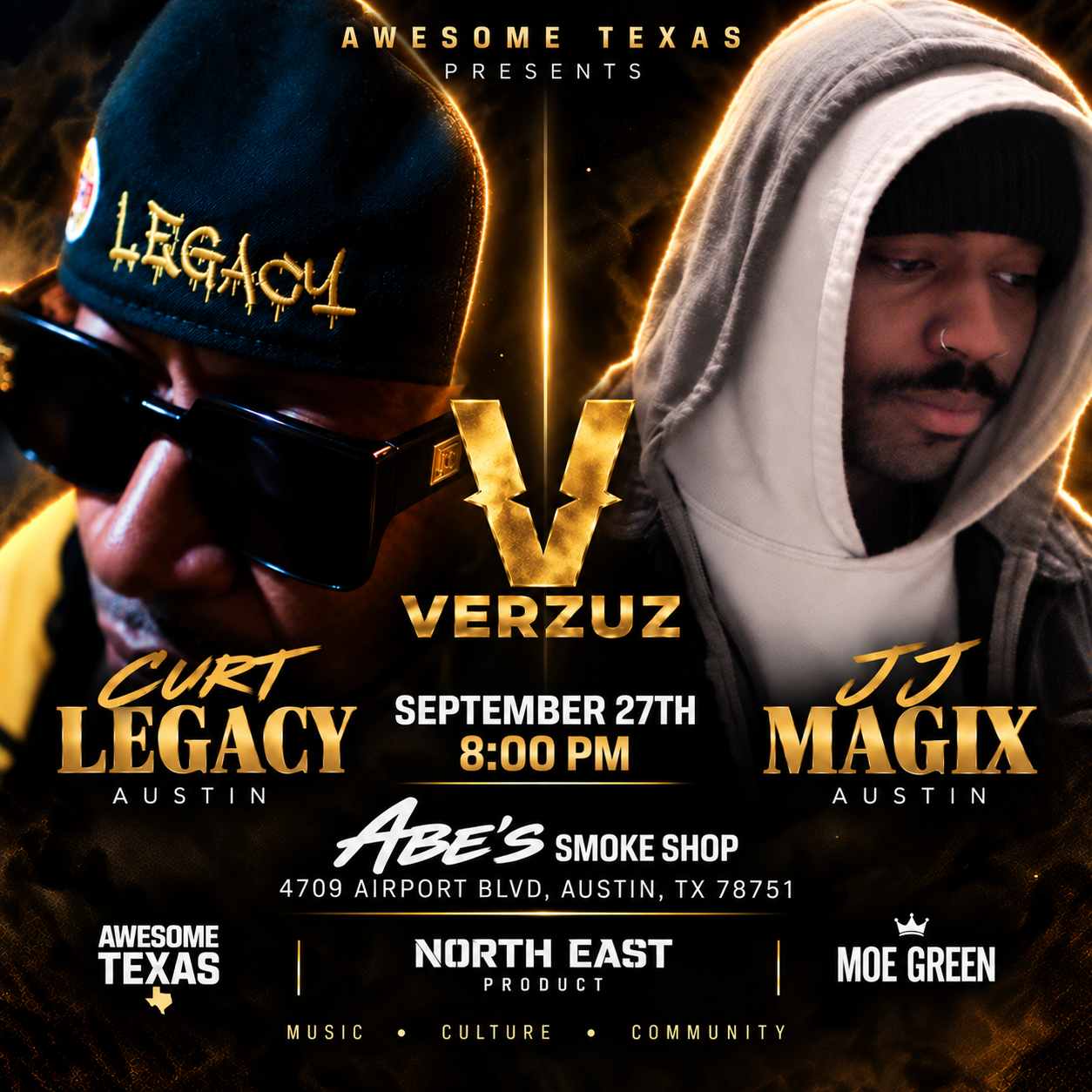 Curt Legacy vs JJ Magix VERZUZ Battle Flyer