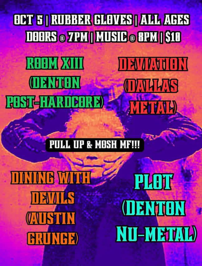 PLOT Live at Rubber Gloves Oct 5 Flyer