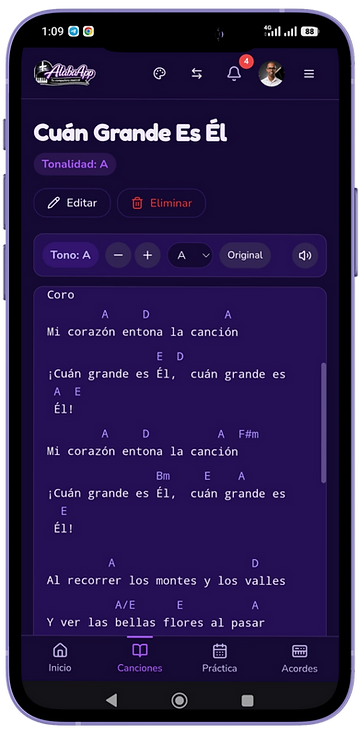 Cancionero en AlabaApp