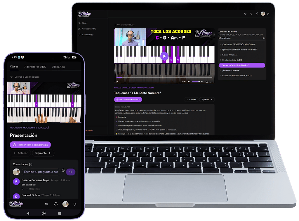 AlabaApp en laptop y celular