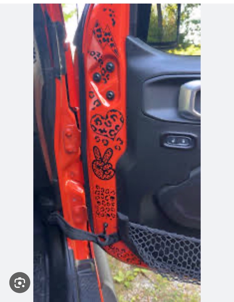 Leopard Door Decals — Orange Jeep