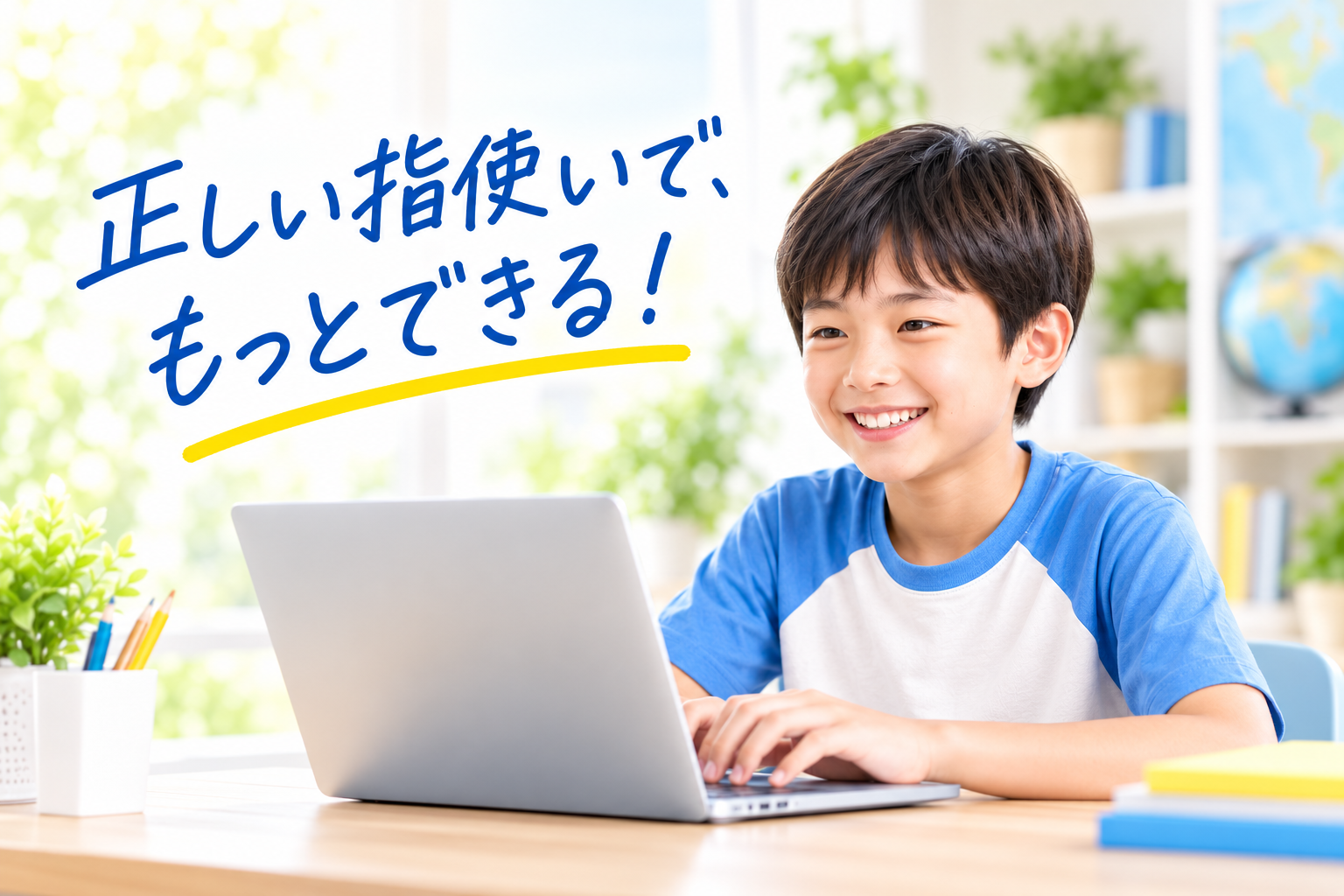 タッチタイピングを練習する児童イメージ