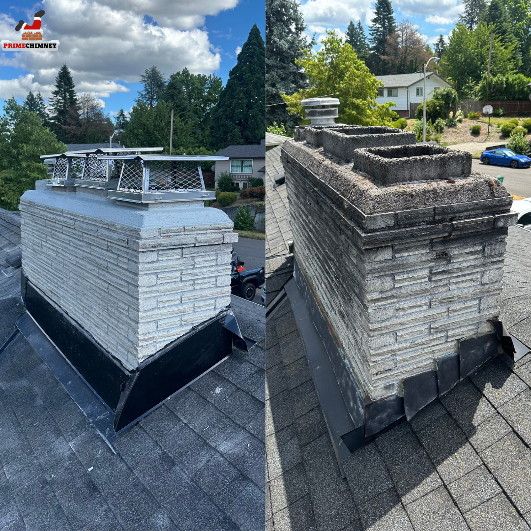 Chimney Cap & Crown — Before & After