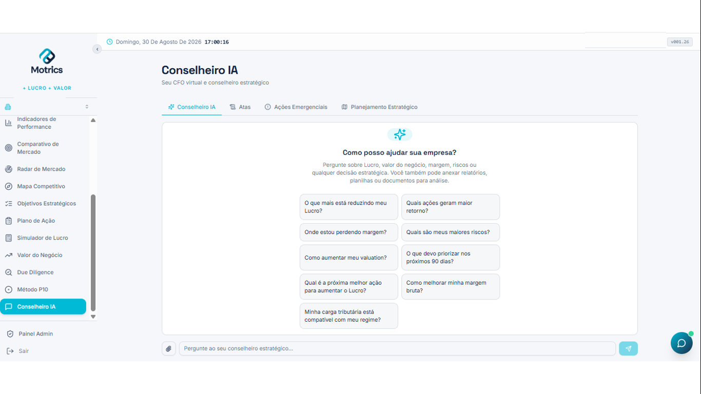 Conselheiro IA — interface do conselheiro estratégico MOTRICS