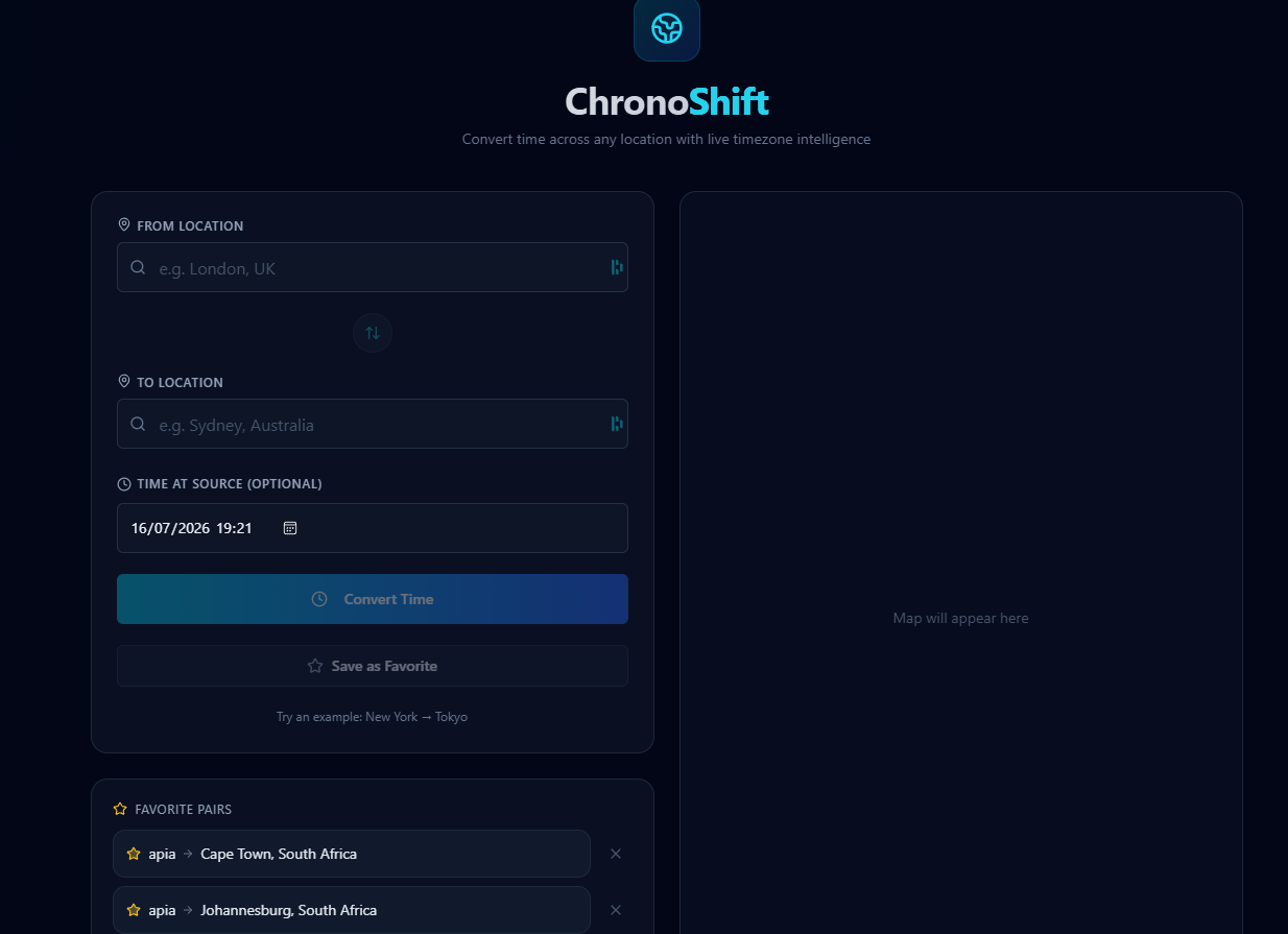 ChronoShift — World Clock & Time Converter template preview