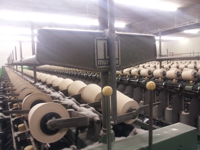 Yarn Doubling Unit — Murata two-for-one twisting machines on the production floor