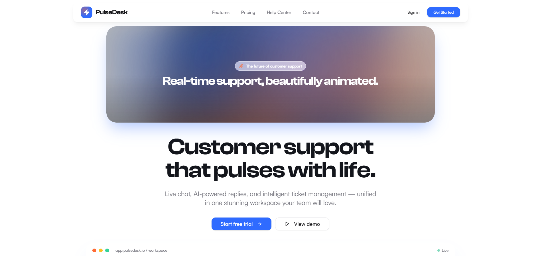 PulseDesk template preview