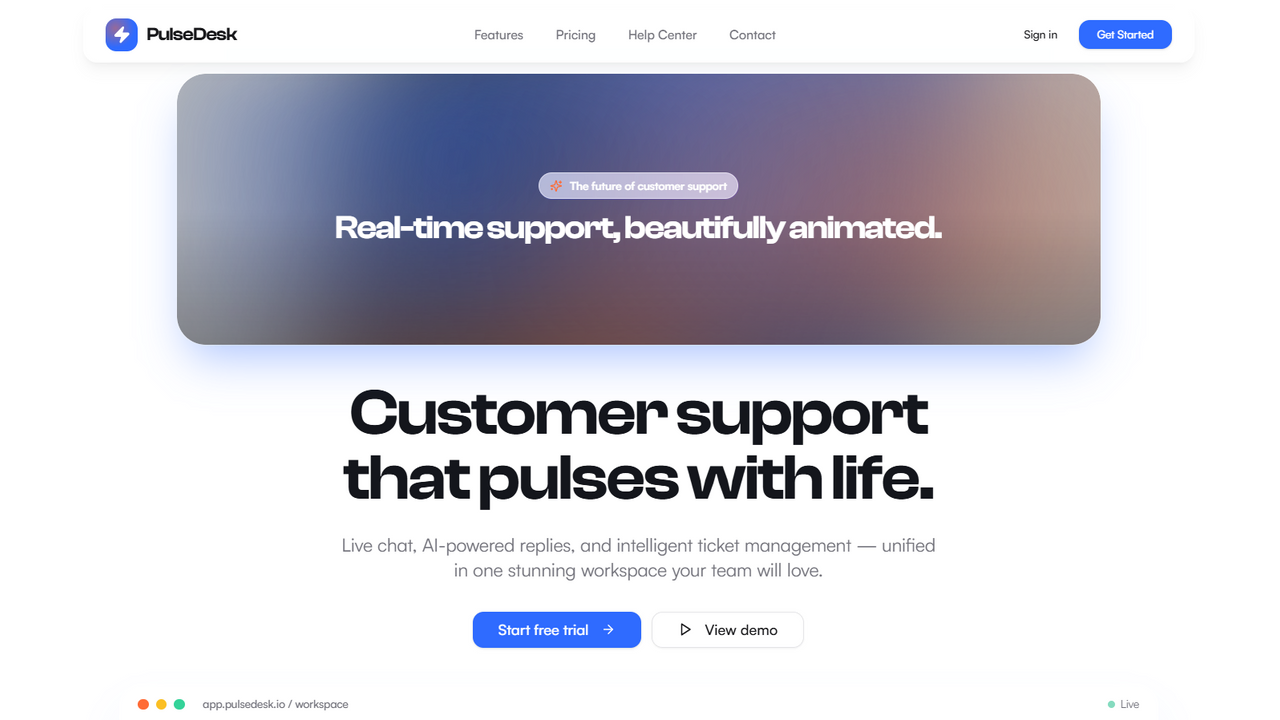 PulseDesk template preview
