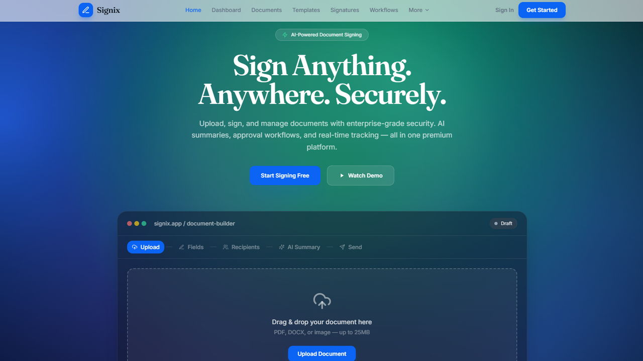 Signix template preview