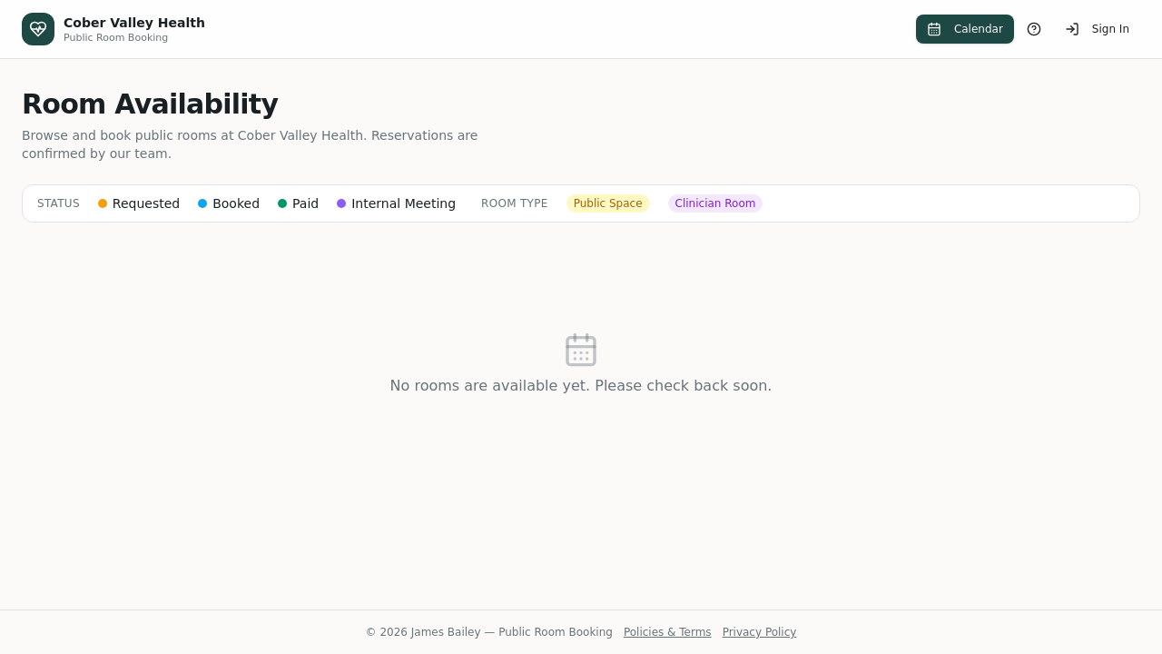 Room booking app template preview