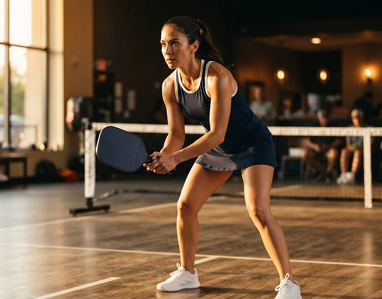 Player in composed stillness before a decisive shot