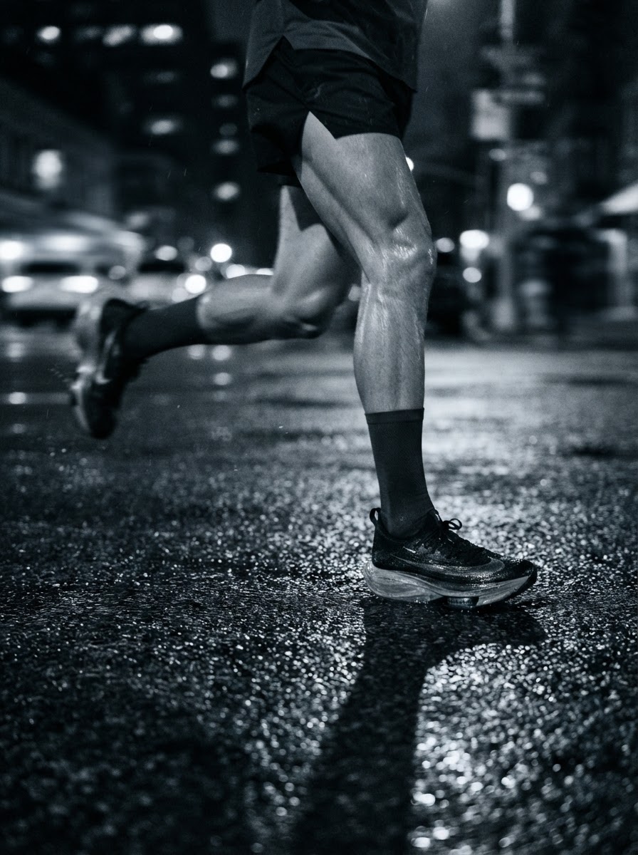 Corredor de alto rendimiento entrenando