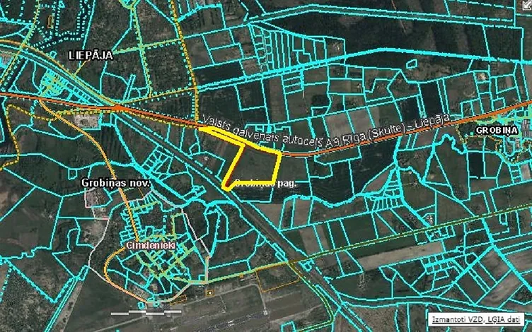 Zeme komercapbūvei 11, 53 ha pie Liepājas robežas blakus šosejai Liepāja-Rīga 3
